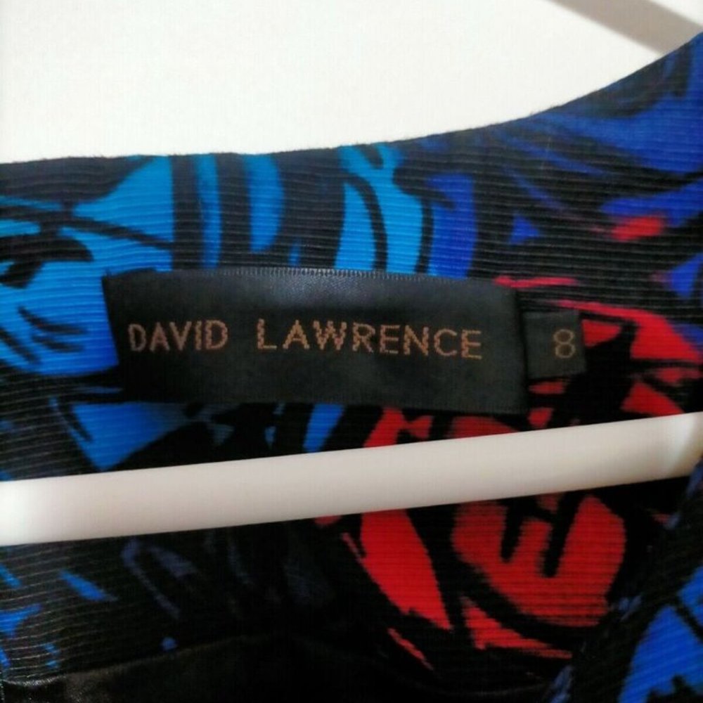 David Lawrence Blue Floral Pencil Dress Size 8 Cap Sleeve Lined Formal Corporate - Picture 3 of 5